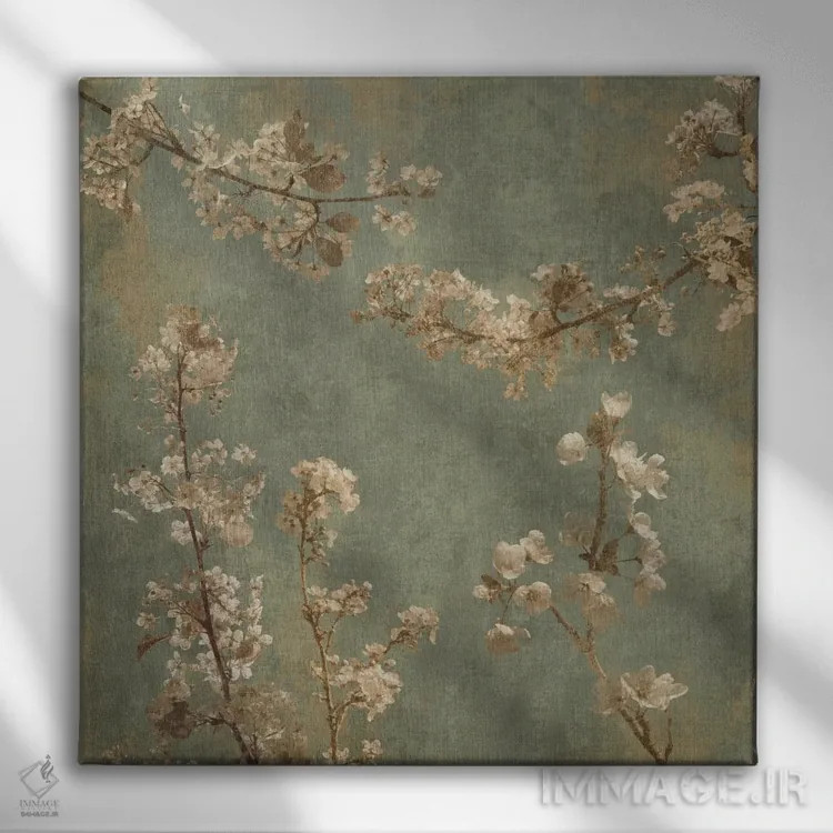 تابلو دکوراتیو شکوفه صبحگاهی I اثر جان سبا - نمای روبهرو روی دیوار