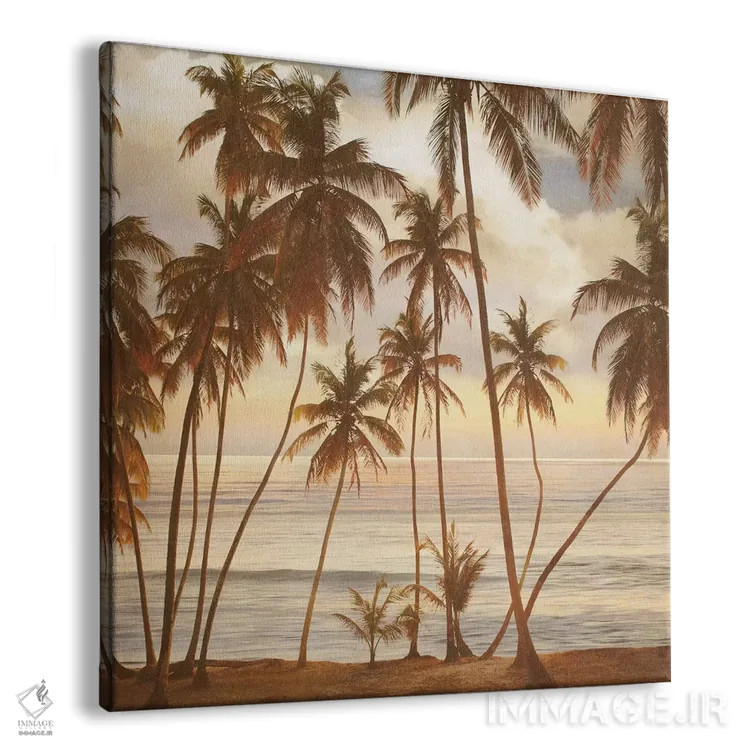 تابلو دکوراتیو نخل ها روی آب I اثر جان سبا - نمای پرسپکتیو محصول