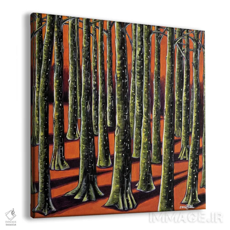 تابلو دکوراتیو جنگل نارنجی اثر یواخیم مک میلان - نمای پرسپکتیو محصول