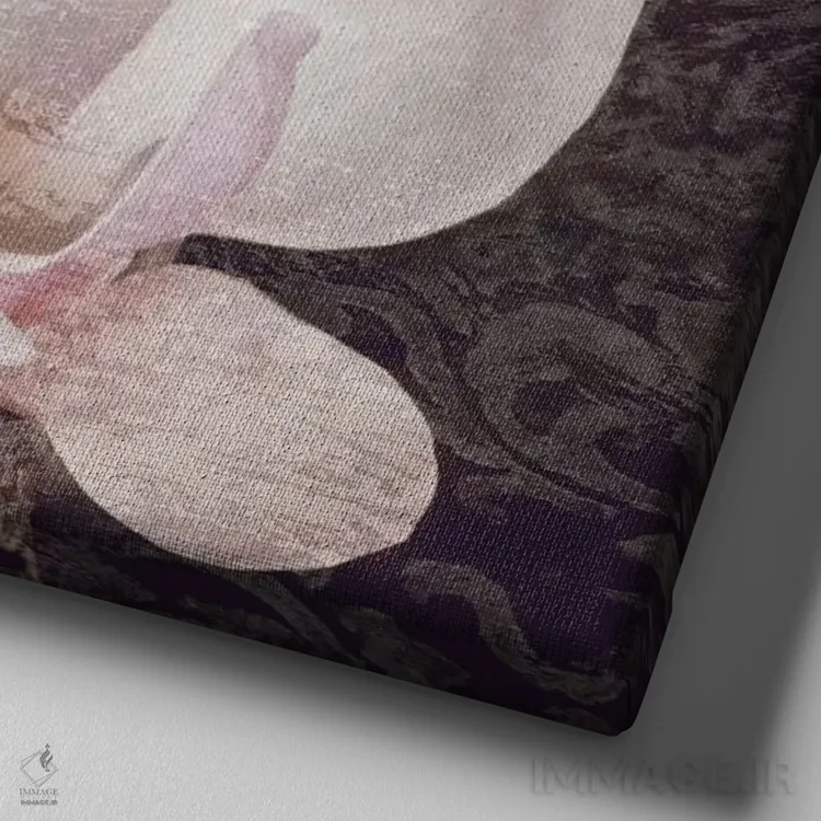 تابلو دکوراتیو مگنولیاهای صورتی II اثر جان سبا - نمای نزدیک بافت بوم