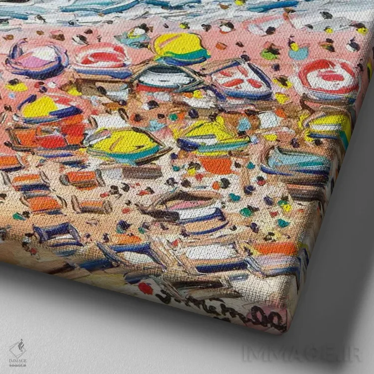 تابلو دکوراتیو ساحل باکولت اثر یواخیم مک میلان - نمای نزدیک بافت بوم