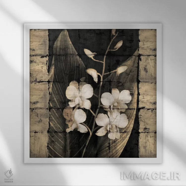تابلو دکوراتیو شکوفایی ارکیده ها I اثر جان سبا - نمای قابدار سفید