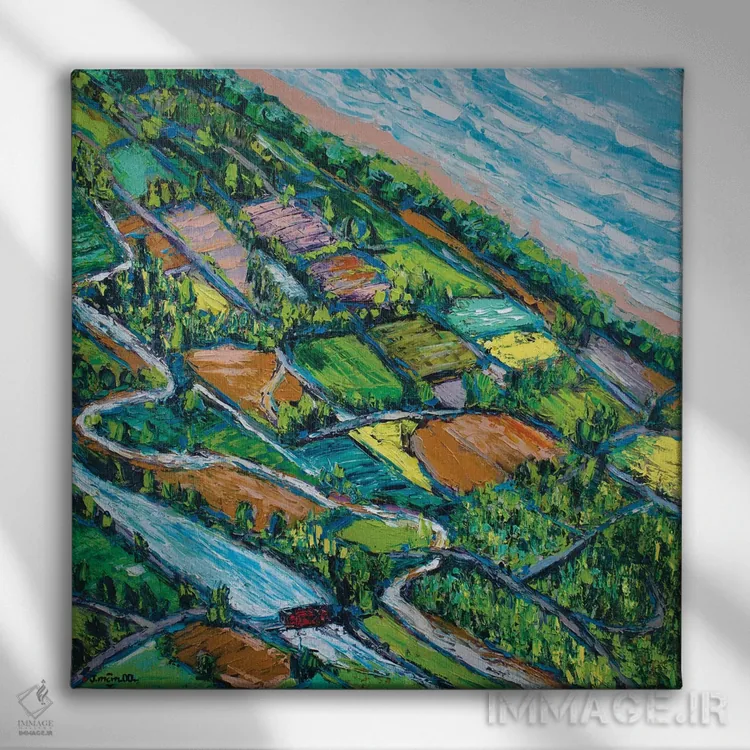 تابلو دکوراتیو بررسی اجمالی اثر یواخیم مک میلان - نمای روبهرو روی دیوار