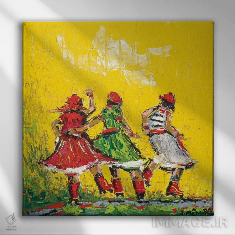 تابلو دکوراتیو اسکیت سواری اثر یواخیم مک میلان - نمای روبهرو روی دیوار