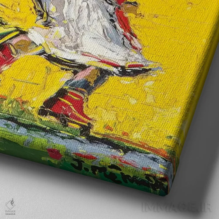 تابلو دکوراتیو اسکیت سواری اثر یواخیم مک میلان - نمای نزدیک بافت بوم