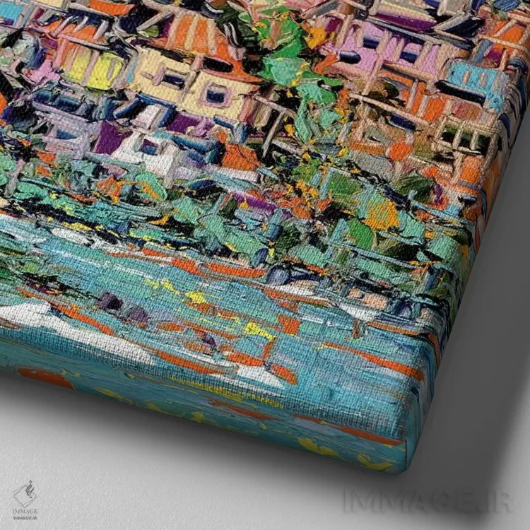 تابلو دکوراتیو ساحل آفتابی اثر یواخیم مک میلان - نمای نزدیک بافت بوم