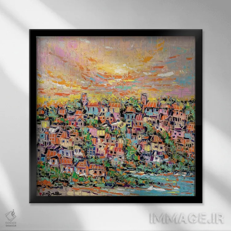 تابلو دکوراتیو ساحل آفتابی اثر یواخیم مک میلان - نمای قابدار مشکی