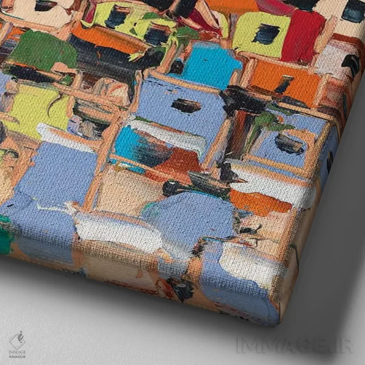 تابلو انتزاعی ساحل خلیج اثر یواخیم مک میلان - نمای نزدیک بافت بوم