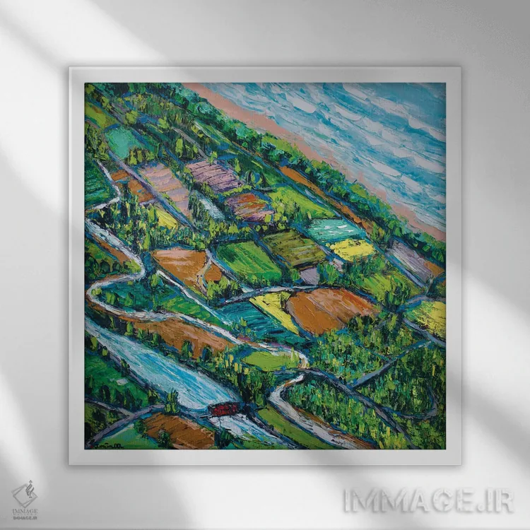 تابلو دکوراتیو بررسی اجمالی اثر یواخیم مک میلان - نمای قابدار سفید