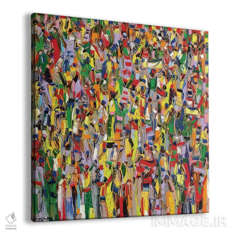 تابلو انتزاعی رژه کارناوال اثر یواخیم مک میلان - نمای پرسپکتیو محصول