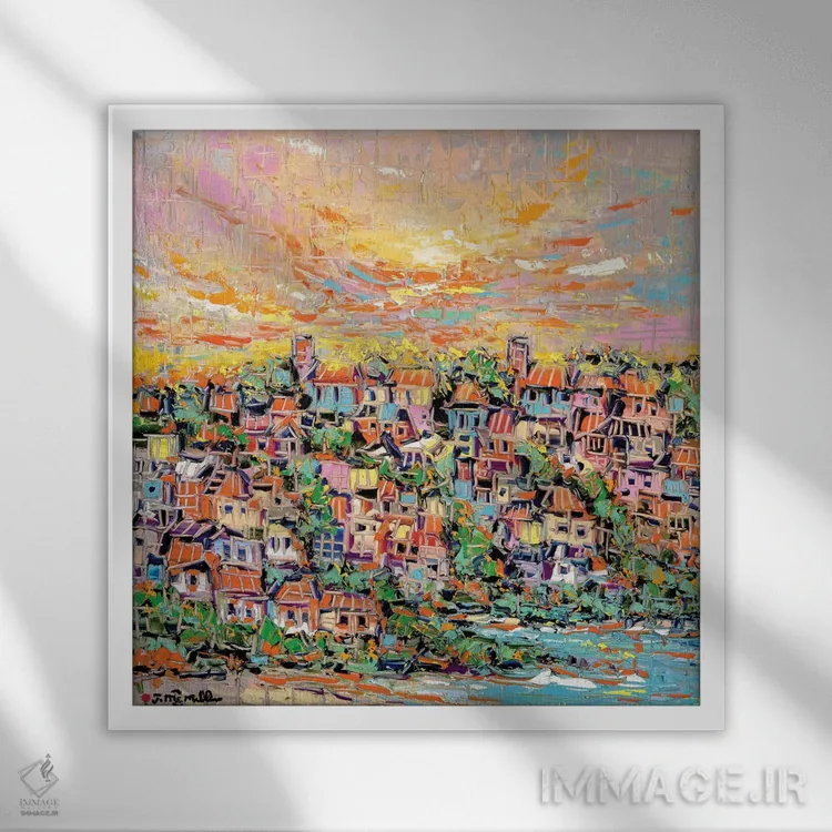 تابلو دکوراتیو ساحل آفتابی اثر یواخیم مک میلان - نمای قابدار سفید