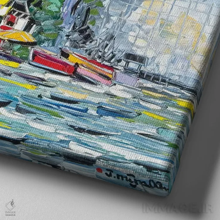 تابلو دکوراتیو جزیره قلعه اثر یواخیم مک میلان - نمای نزدیک بافت بوم