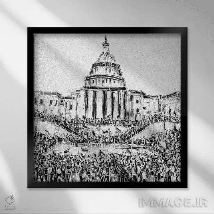 تابلو دکوراتیو تسلط بر کنگره اثر یواخیم مک میلان - نمای قابدار مشکی