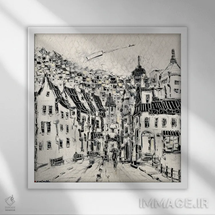 تابلو دکوراتیو زمان اثر یواخیم مک میلان - نمای قابدار سفید