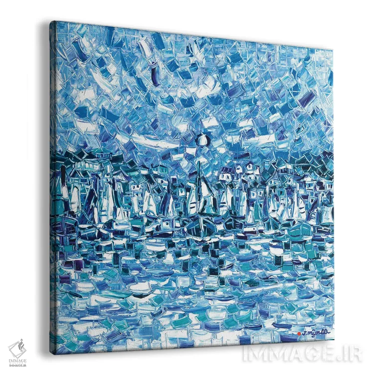 تابلو انتزاعی خلیج آبی اثر یواخیم مک میلان - نمای پرسپکتیو محصول