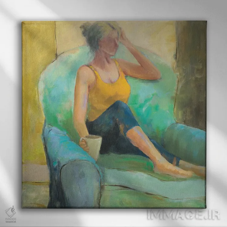 تابلو دکوراتیو انعکاس صبحگاهی اثر جولی جوی - نمای روبهرو روی دیوار