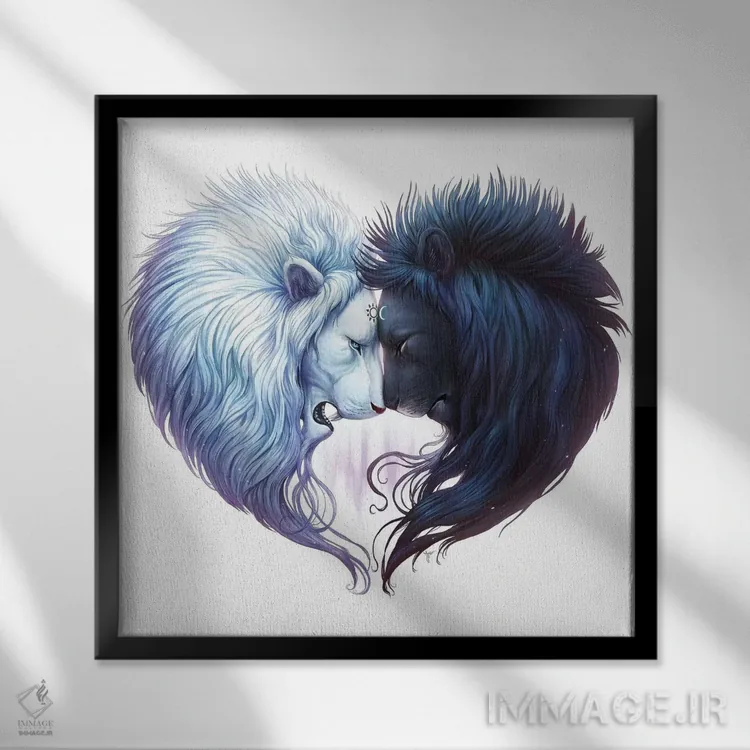 تابلو دکوراتیو برادری اثر جو جو آرت - نمای قابدار مشکی