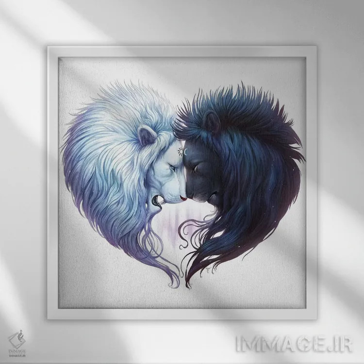 تابلو دکوراتیو برادری اثر جو جو آرت - نمای قابدار سفید