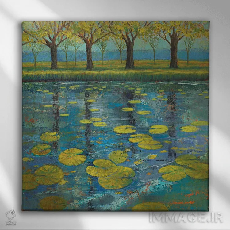 تابلو دکوراتیو چشمه های درخشان II اثر جولی جوی - نمای روبهرو روی دیوار