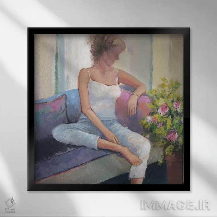 تابلو دکوراتیو لحظاتی با گل های رز اثر جولی جوی - نمای قابدار مشکی