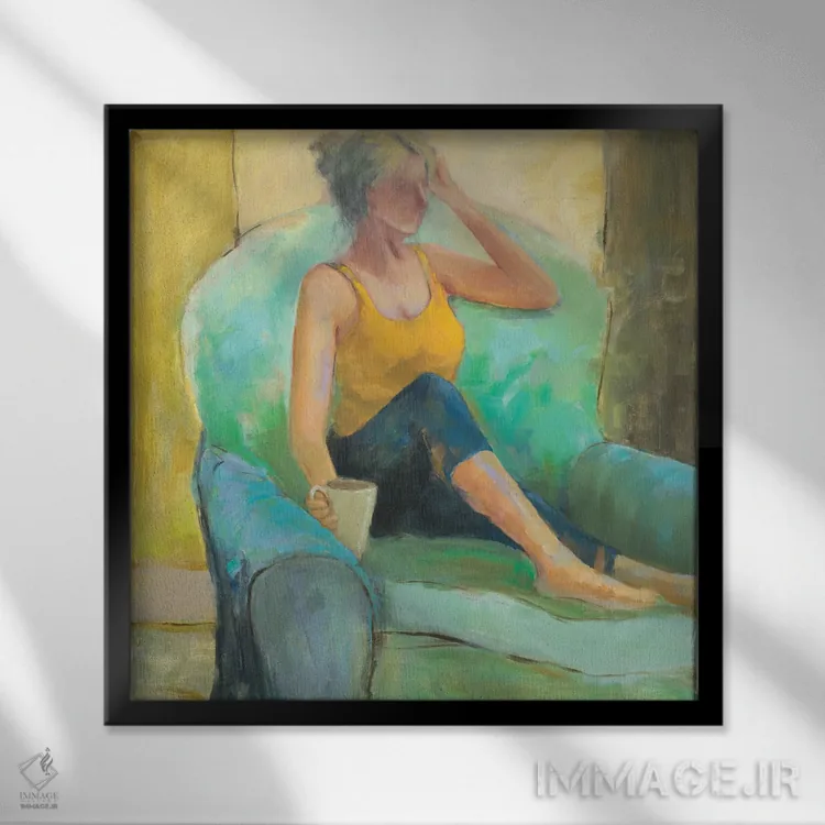 تابلو دکوراتیو انعکاس صبحگاهی اثر جولی جوی - نمای قابدار مشکی