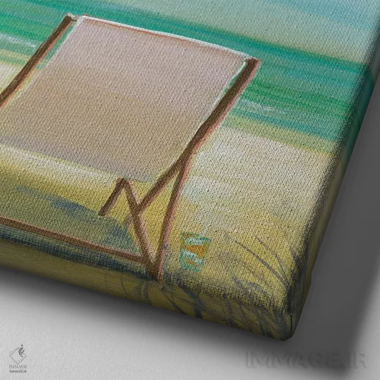 تابلو دکوراتیو دوتایی کنار دریا I اثر جولی جوی - نمای نزدیک بافت بوم