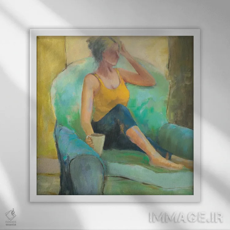 تابلو دکوراتیو انعکاس صبحگاهی اثر جولی جوی - نمای قابدار سفید