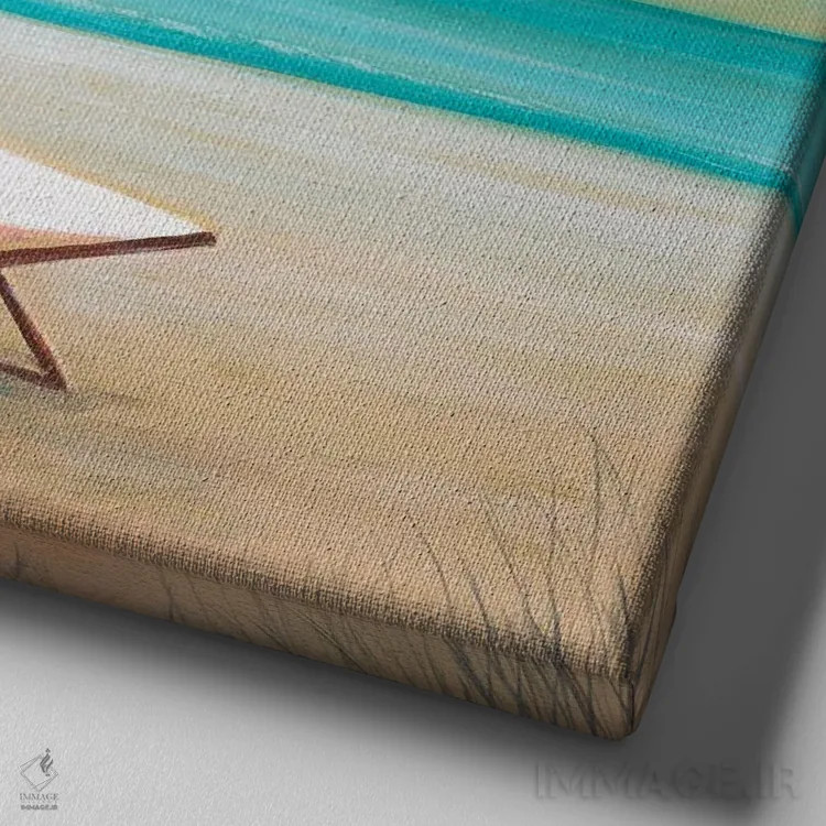 تابلو دکوراتیو دوتایی کنار دریا II اثر جولی جوی - نمای نزدیک بافت بوم