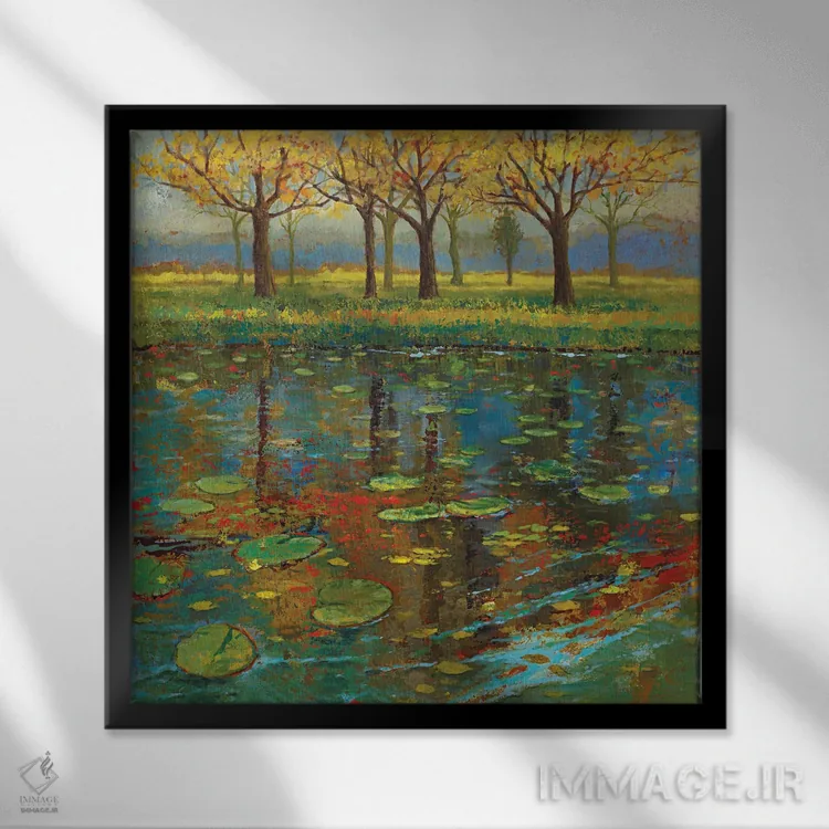 تابلو دکوراتیو بهار درخشان I اثر جولی جوی - نمای قابدار مشکی