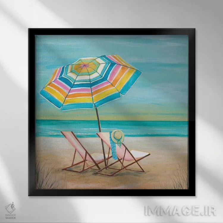 تابلو دکوراتیو دوتایی کنار دریا II اثر جولی جوی - نمای قابدار مشکی