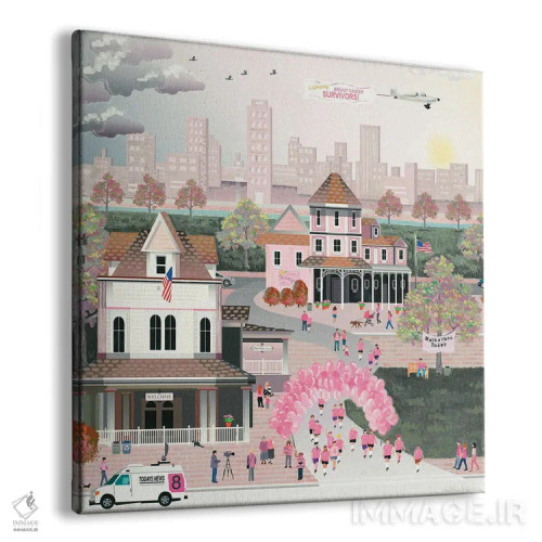 تابلو دکوراتیو قدرت در رنگ صورتی اثر جولی پیس هوف - نمای پرسپکتیو محصول