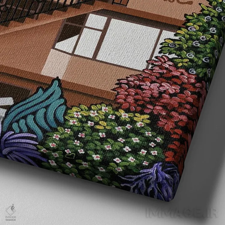 تابلو دکوراتیو خانه جایی ست که دل آنجاست اثر لیزا جپسون - نمای نزدیک بافت بوم