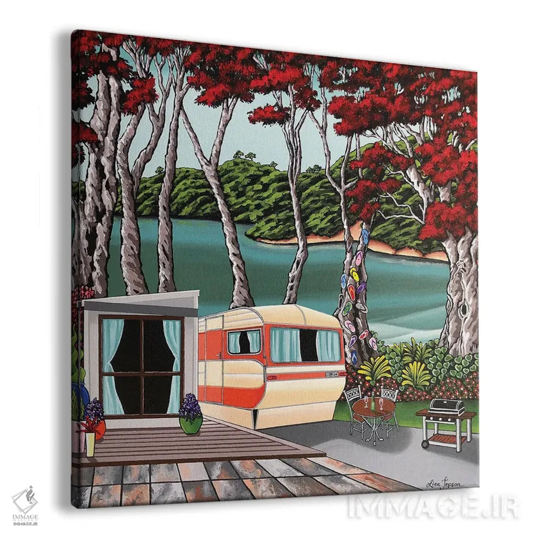 تابلو دکوراتیو استراحت کنار رودخانه اثر لیزا جپسون - نمای پرسپکتیو محصول
