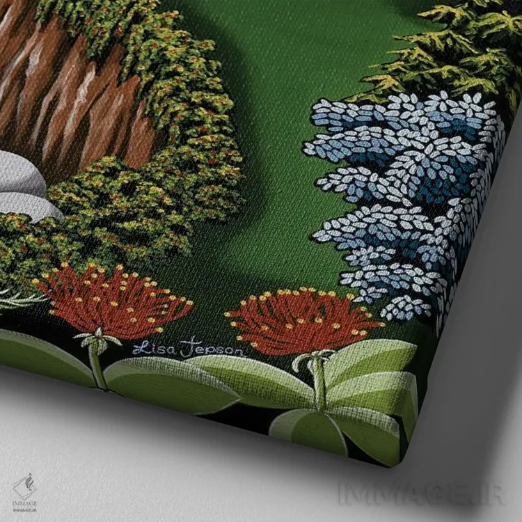 تابلو دکوراتیو بهشت روستایی اثر لیزا جپسون - نمای نزدیک بافت بوم