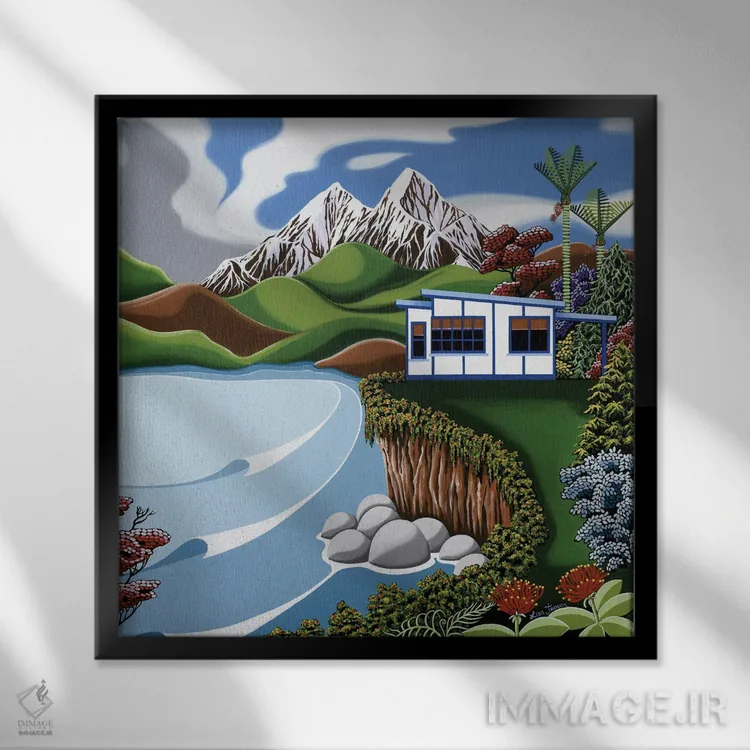 تابلو دکوراتیو بهشت روستایی اثر لیزا جپسون - نمای قابدار مشکی