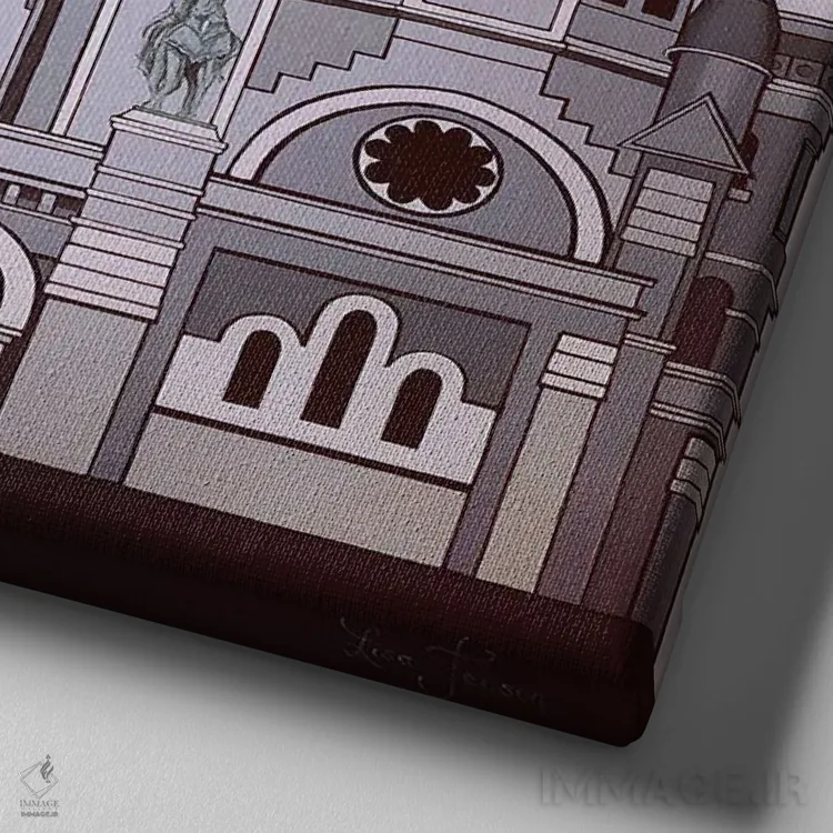 تابلو دکوراتیو کلیسای سکره کور اثر لیزا جپسون - نمای نزدیک بافت بوم