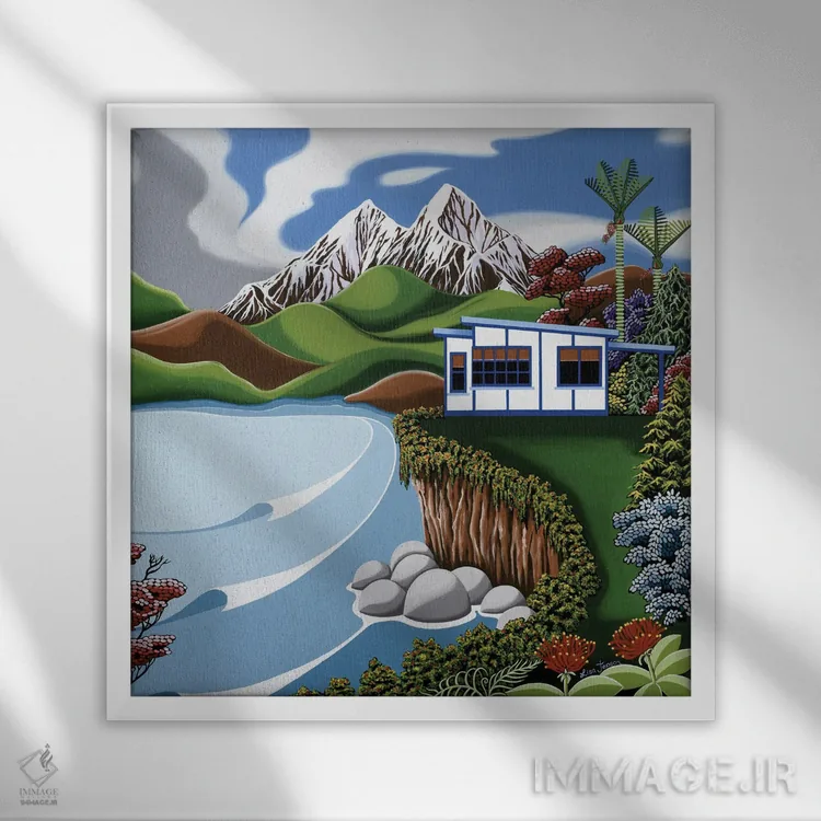 تابلو دکوراتیو بهشت روستایی اثر لیزا جپسون - نمای قابدار سفید