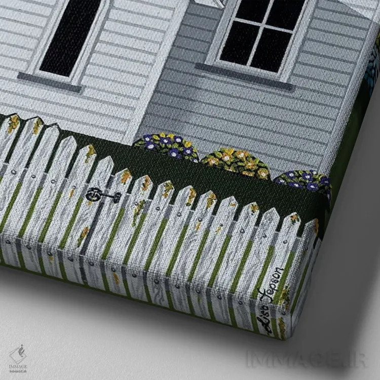 تابلو دکوراتیو کلیسای کوچک اثر لیزا جپسون - نمای نزدیک بافت بوم