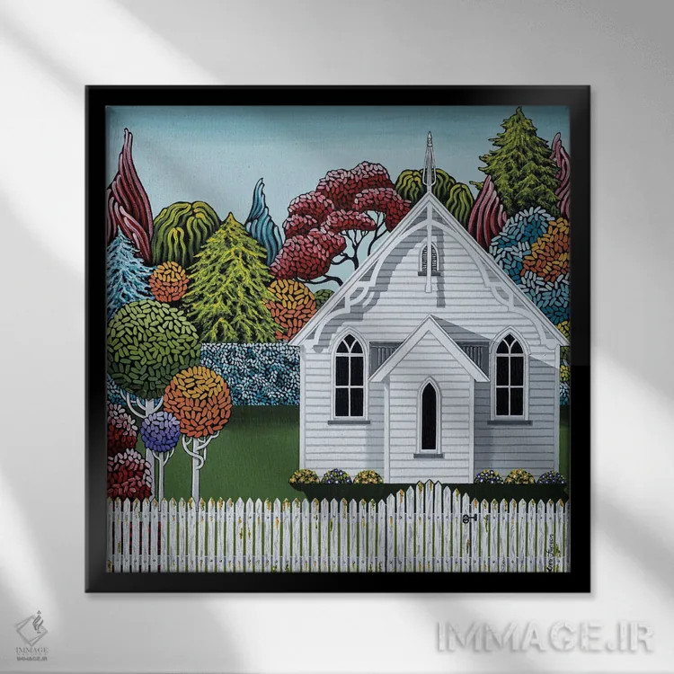 تابلو دکوراتیو کلیسای کوچک اثر لیزا جپسون - نمای قابدار مشکی