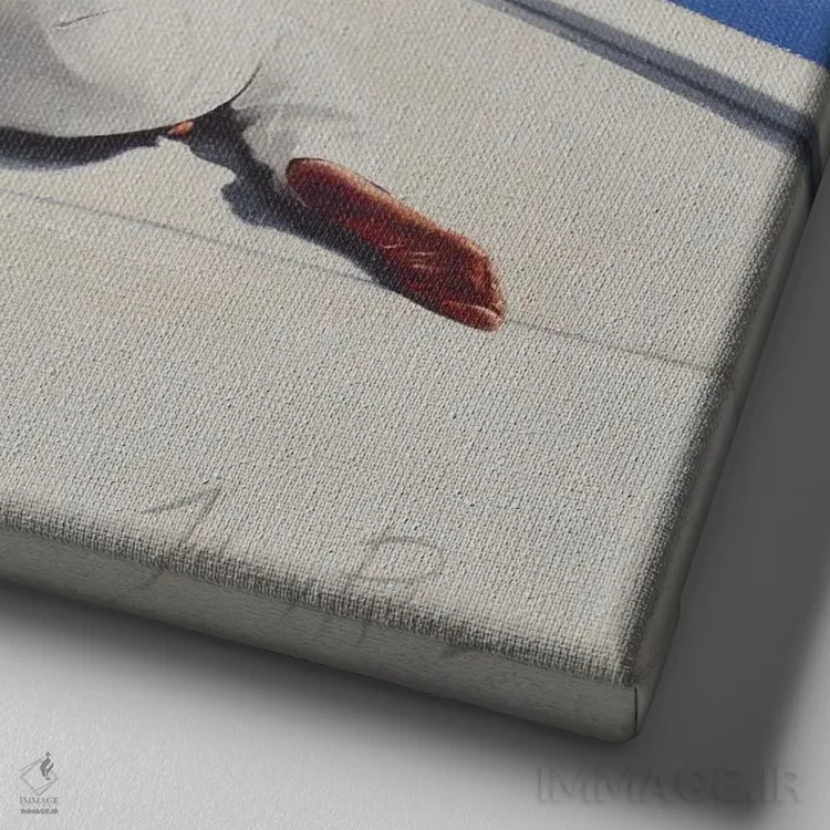 تابلو دکوراتیو سفر با قایق اثر جانی پاپکس - نمای نزدیک بافت بوم