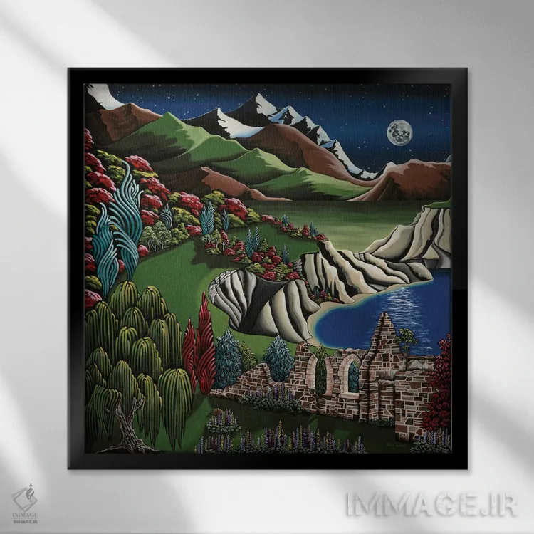 تابلو دکوراتیو پناهگاه معدنچیان اثر لیزا جپسون - نمای قابدار مشکی