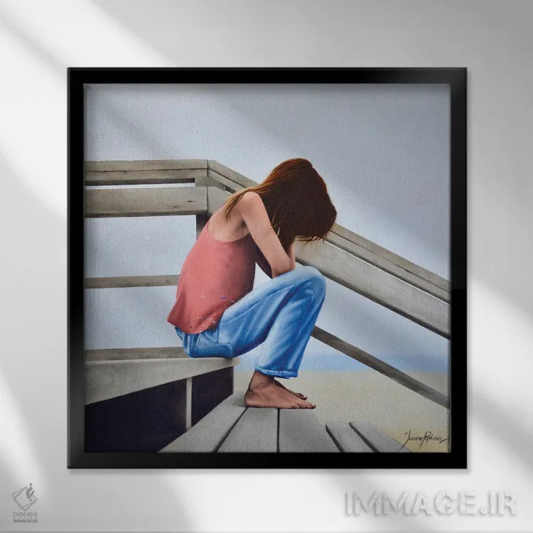 تابلو دکوراتیو انسداد خلاقانه هنرمند اثر جانی پاپکس - نمای قابدار مشکی