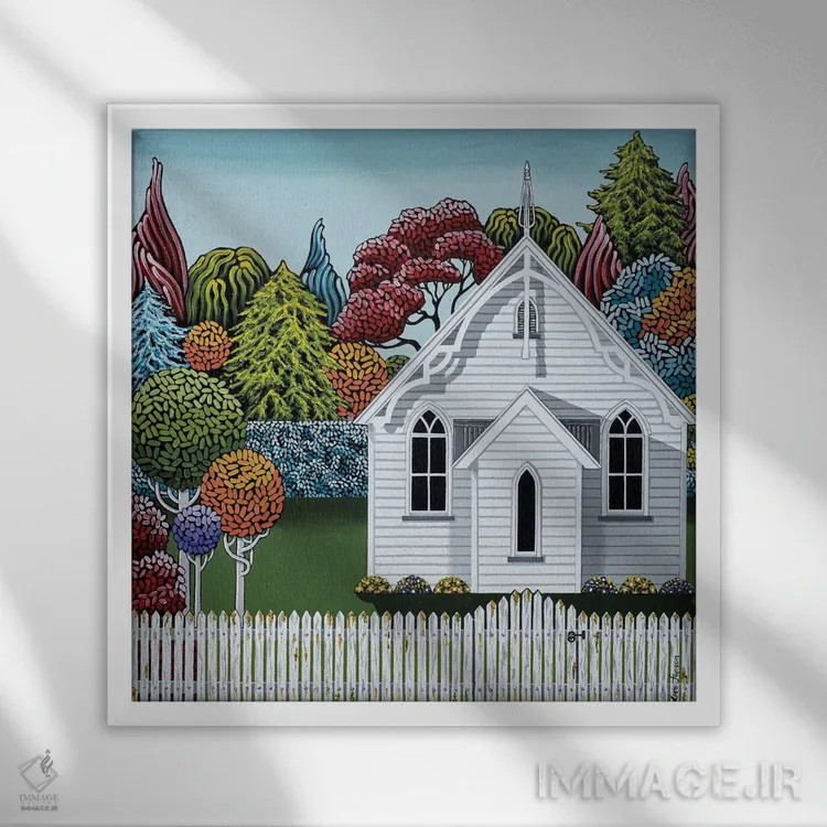 تابلو دکوراتیو کلیسای کوچک اثر لیزا جپسون - نمای قابدار سفید