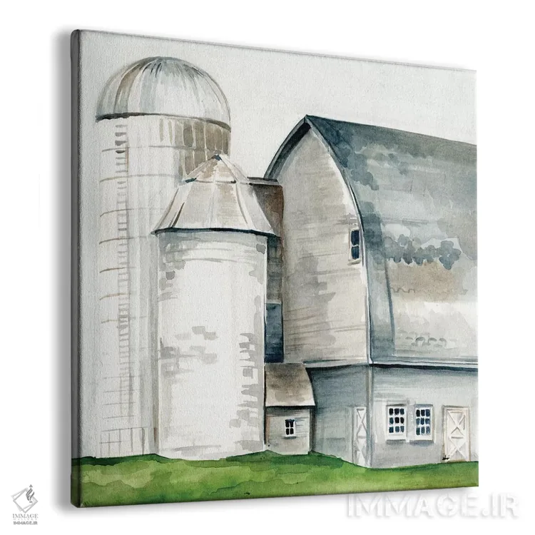 تابلو مدرن انبار کشاورزی با آبرنگ ۲ اثر جنیفر پکستون پارکر - نمای پرسپکتیو محصول