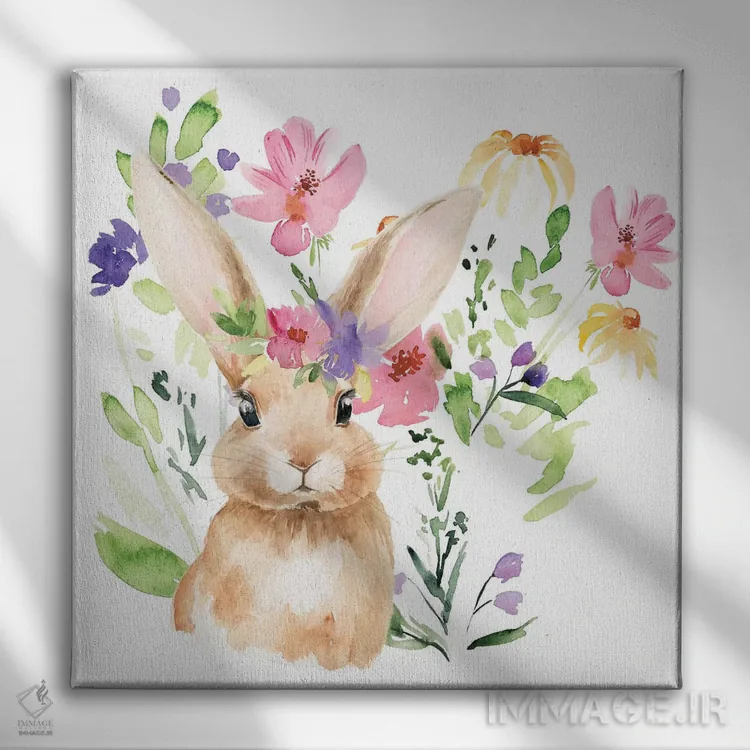 تابلو دکوراتیو باغ بهاری با آب رنگ ۲ اثر جنیفر پکستون پارکر - نمای روبهرو روی دیوار