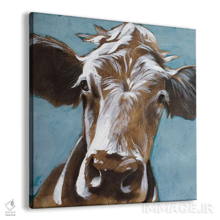 تابلو دکوراتیو بوسه های گاو ۲ اثر جنیفر پکستون پارکر - نمای پرسپکتیو محصول