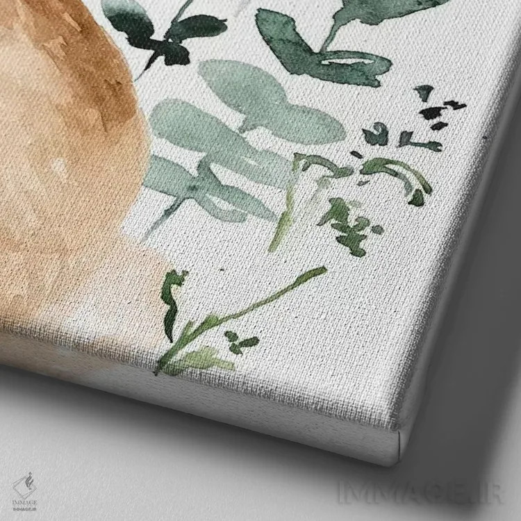 تابلو دکوراتیو باغ بهاری با آب رنگ ۱ اثر جنیفر پکستون پارکر - نمای نزدیک بافت بوم