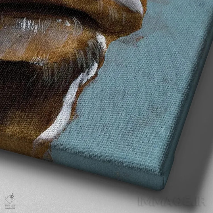 تابلو دکوراتیو بوسه های گاو ۱ اثر جنیفر پکستون پارکر - نمای نزدیک بافت بوم