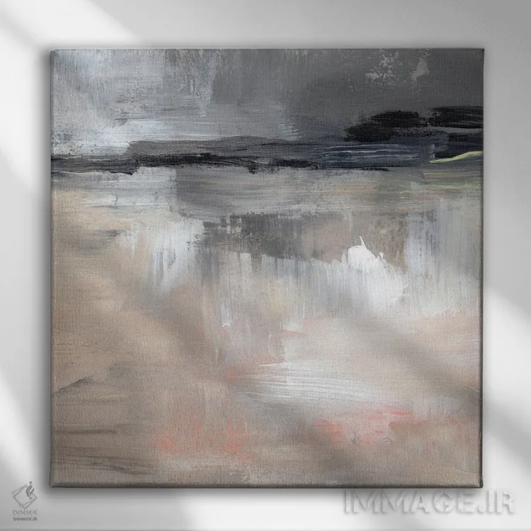 تابلو انتزاعی بازتاب های غروب ۴ اثر جنیفر پکستون پارکر - نمای روبهرو روی دیوار