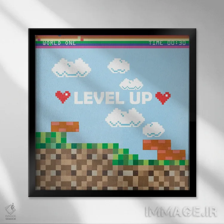 تابلو دکوراتیو ارتقا ۱ اثر جنیفر پکستون پارکر - نمای قابدار مشکی